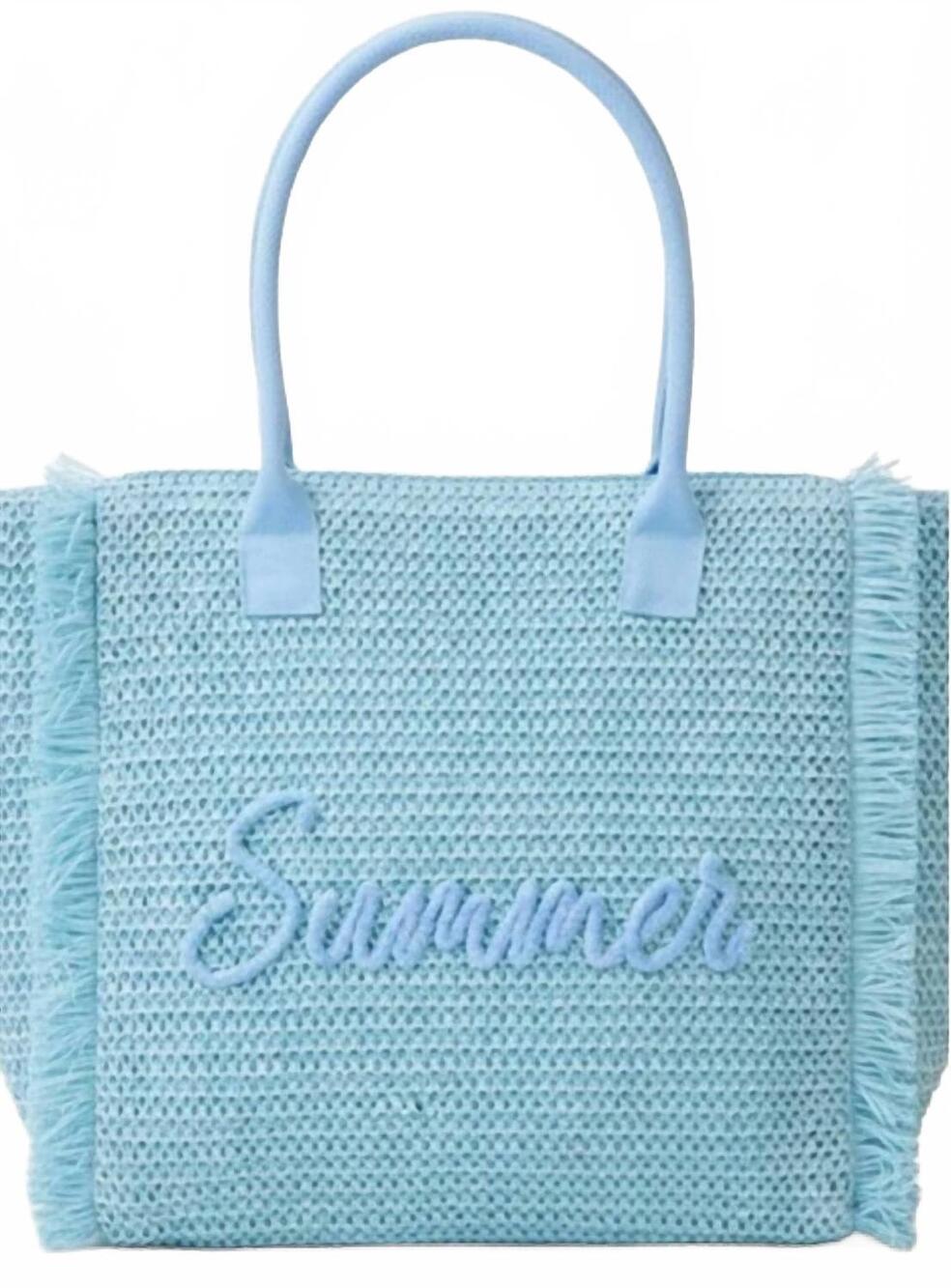 NEW JOIA women's summer embroidered tote bag in blue